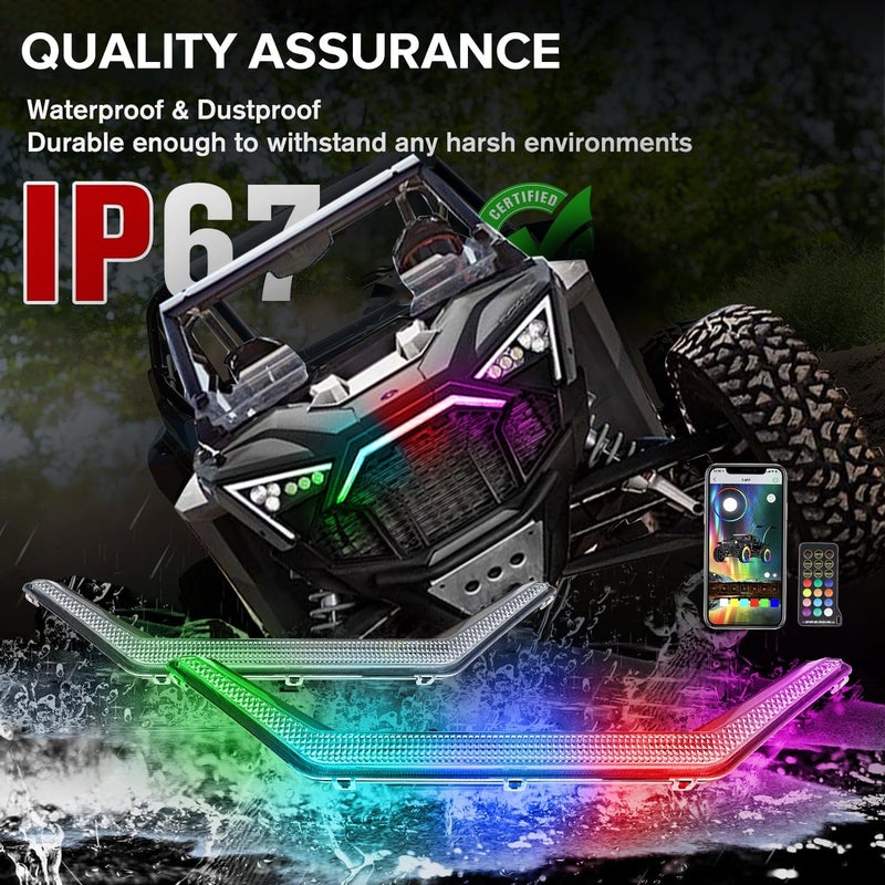 Beatto RZR PRO Turn Signal Fang Light With Chasing Color,Front Signature Accent Light Fit for 2020-2024 Polaris RZR PRO XP / 4 / R/RZR Turbo R - Image 3